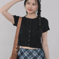 Millie Flower Button Knit Top