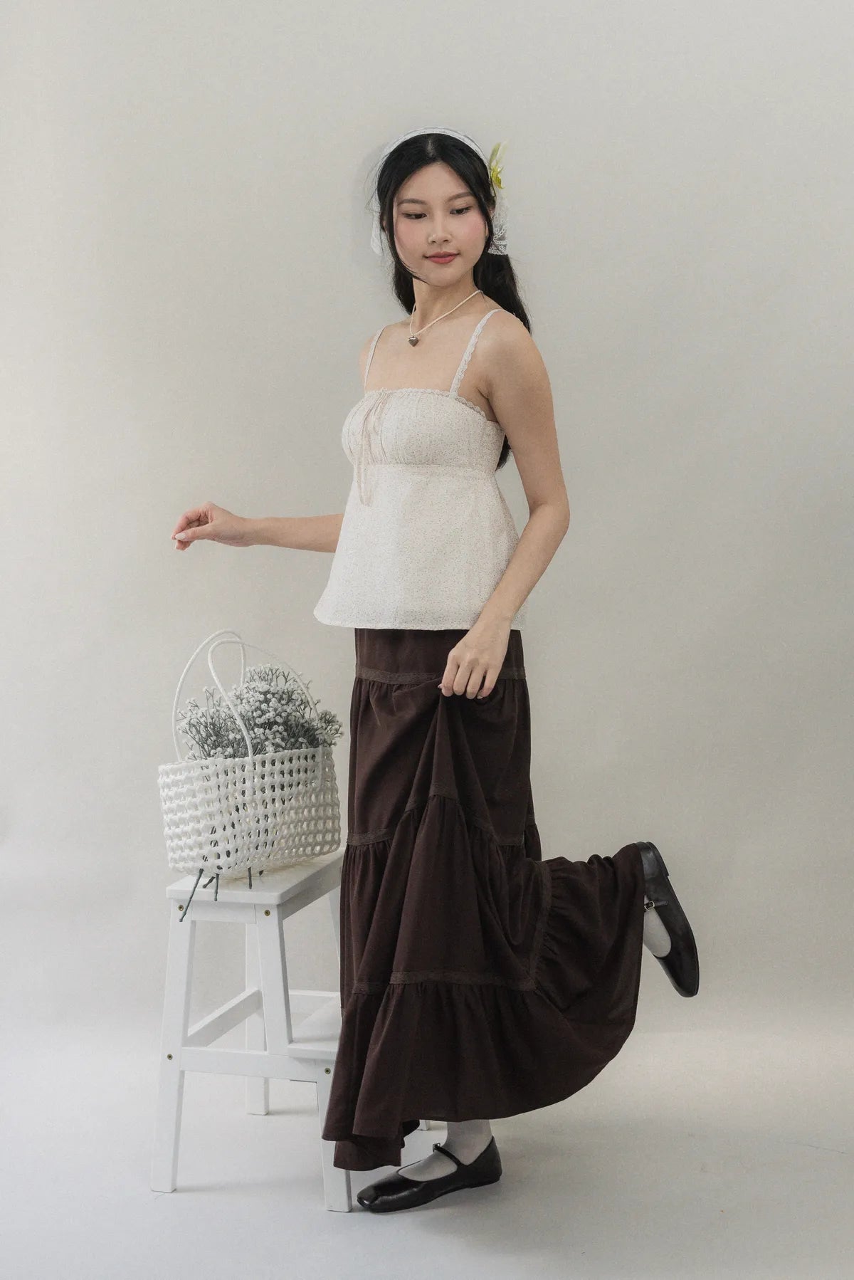 Kiara V2 Floral Longline Padded Babydoll Top