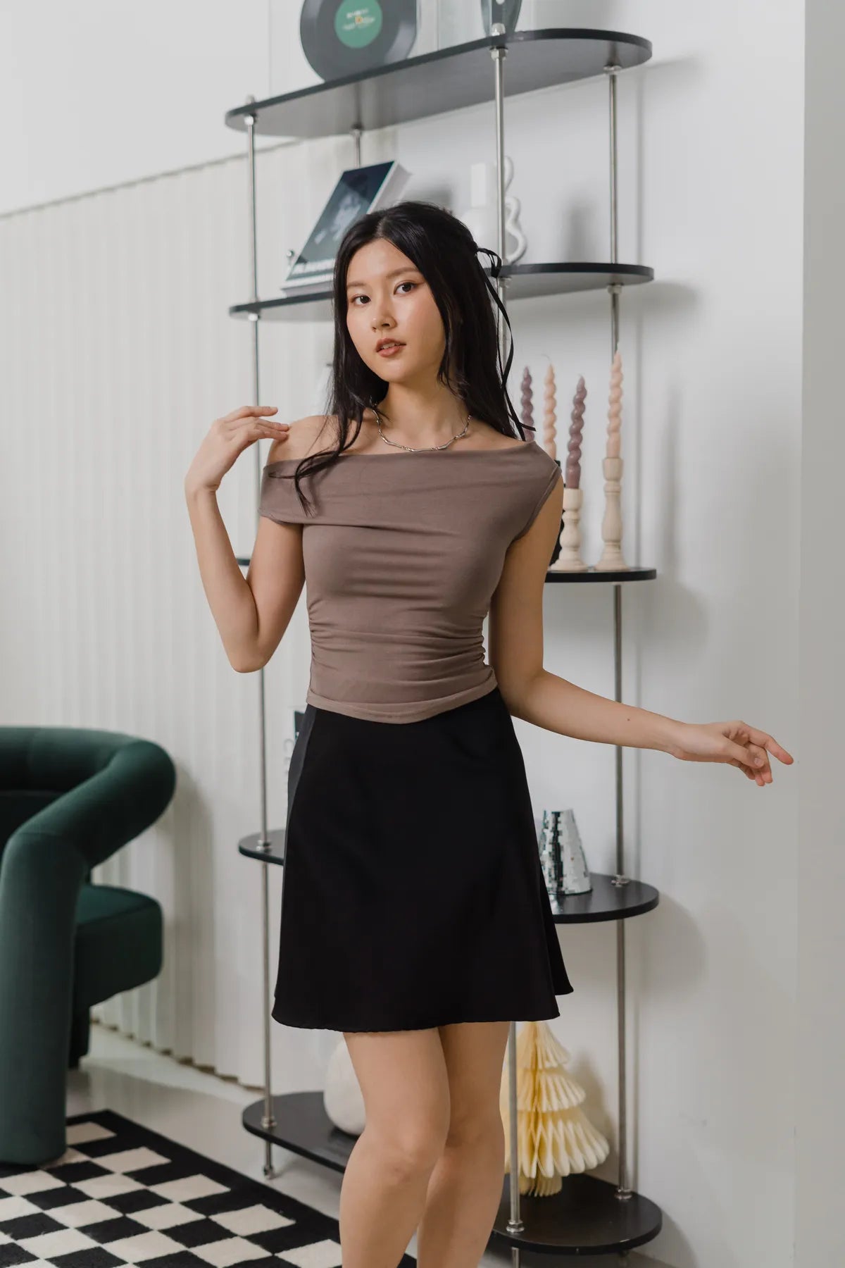 Irina Mini Satin Slip Skirt