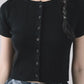 Millie Flower Button Knit Top