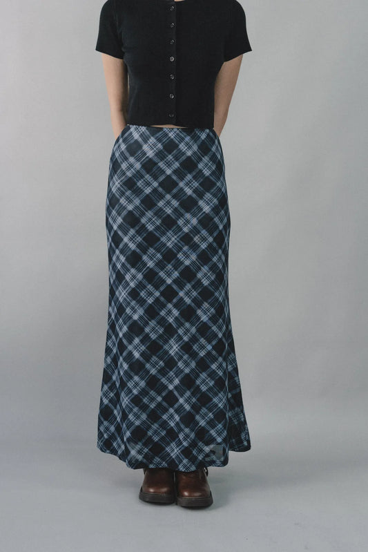 Bradley Plaid Maxi Skirt [CLOUD MESH]