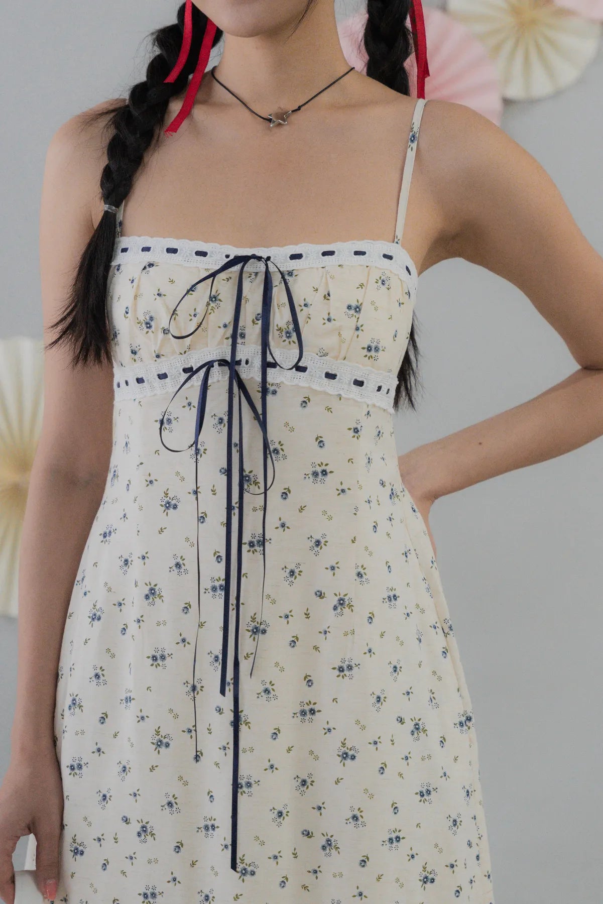 [COL FUKU] Anya New Padded Long Ribbon Dress