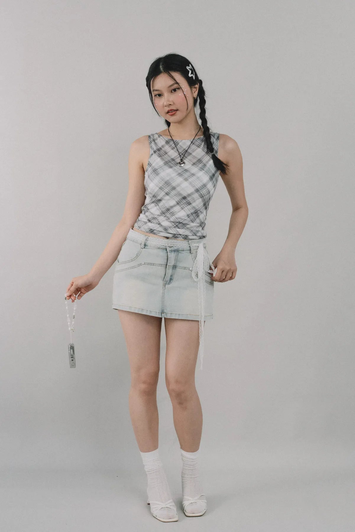 Blaire Padded Mesh Top [CLOUD MESH]