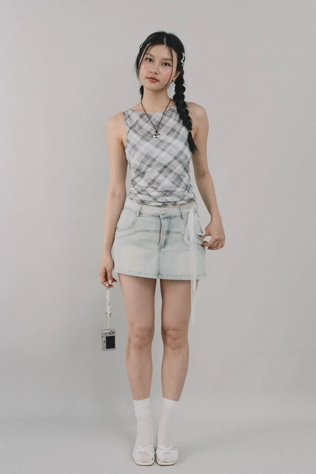 Blaire Padded Mesh Top [CLOUD MESH]