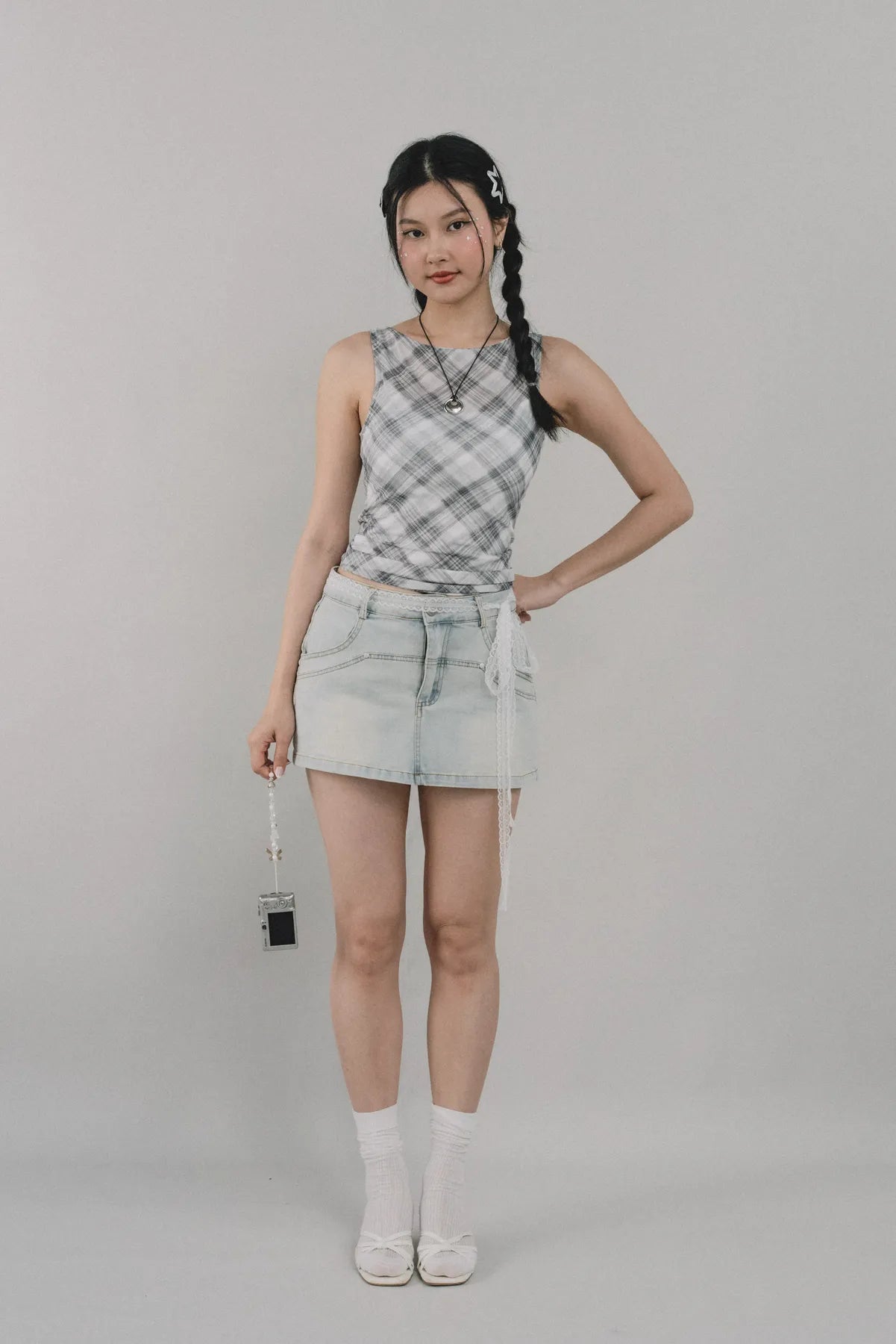 Blaire Padded Mesh Top [CLOUD MESH]