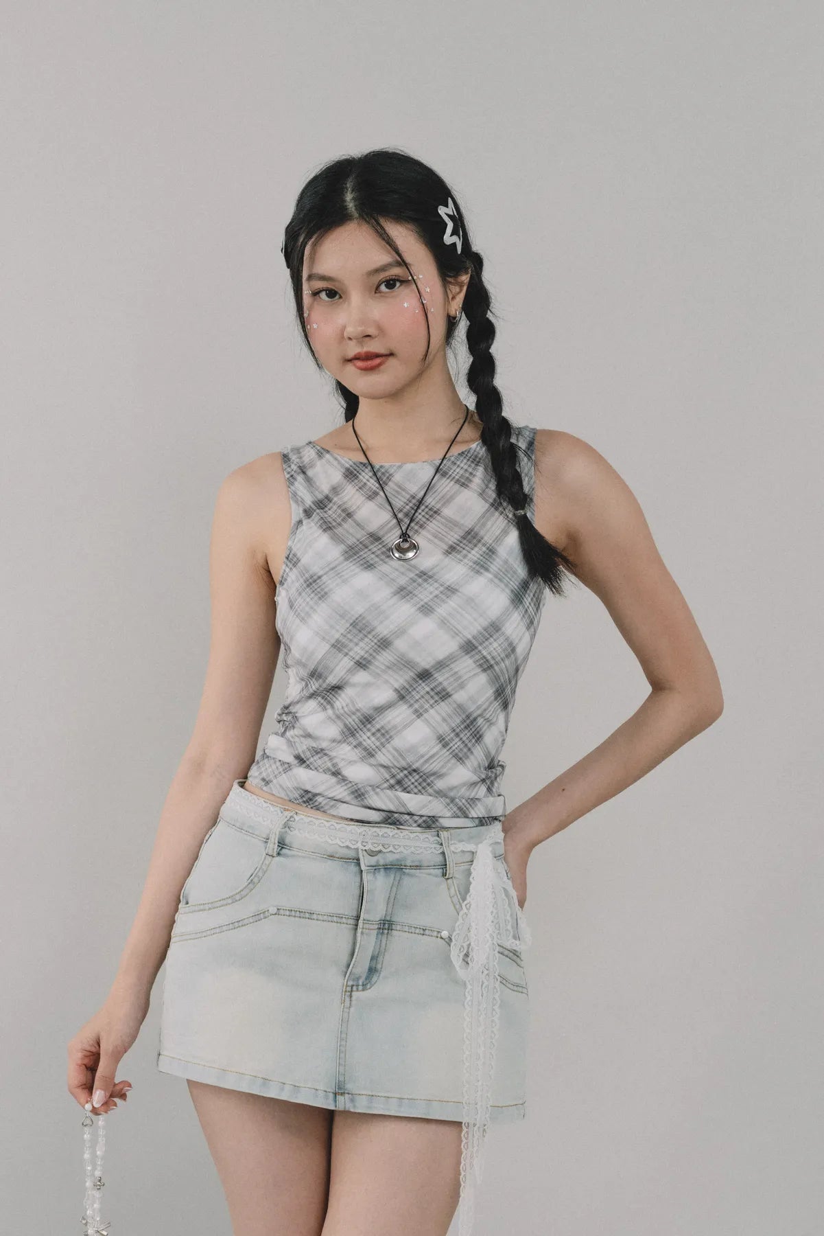 Blaire Padded Mesh Top [CLOUD MESH]