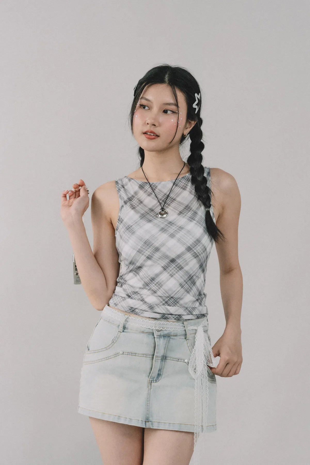 Blaire Padded Mesh Top [CLOUD MESH]
