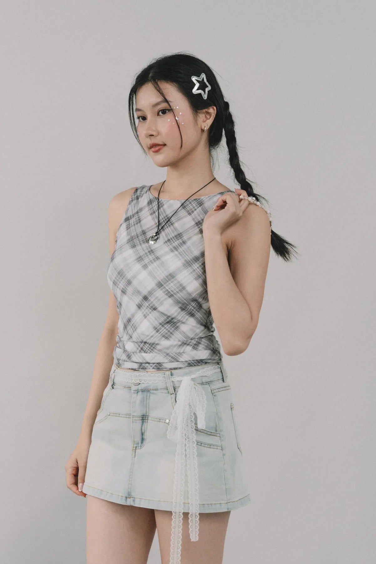 Blaire Padded Mesh Top [CLOUD MESH]
