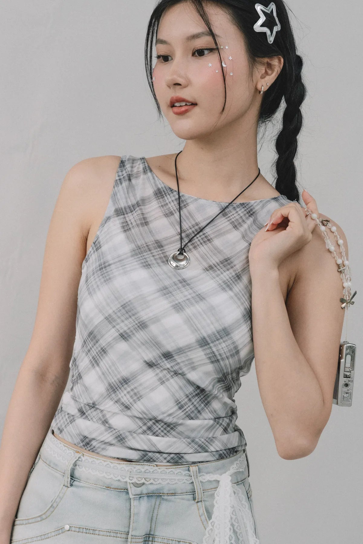 Blaire Padded Mesh Top [CLOUD MESH]