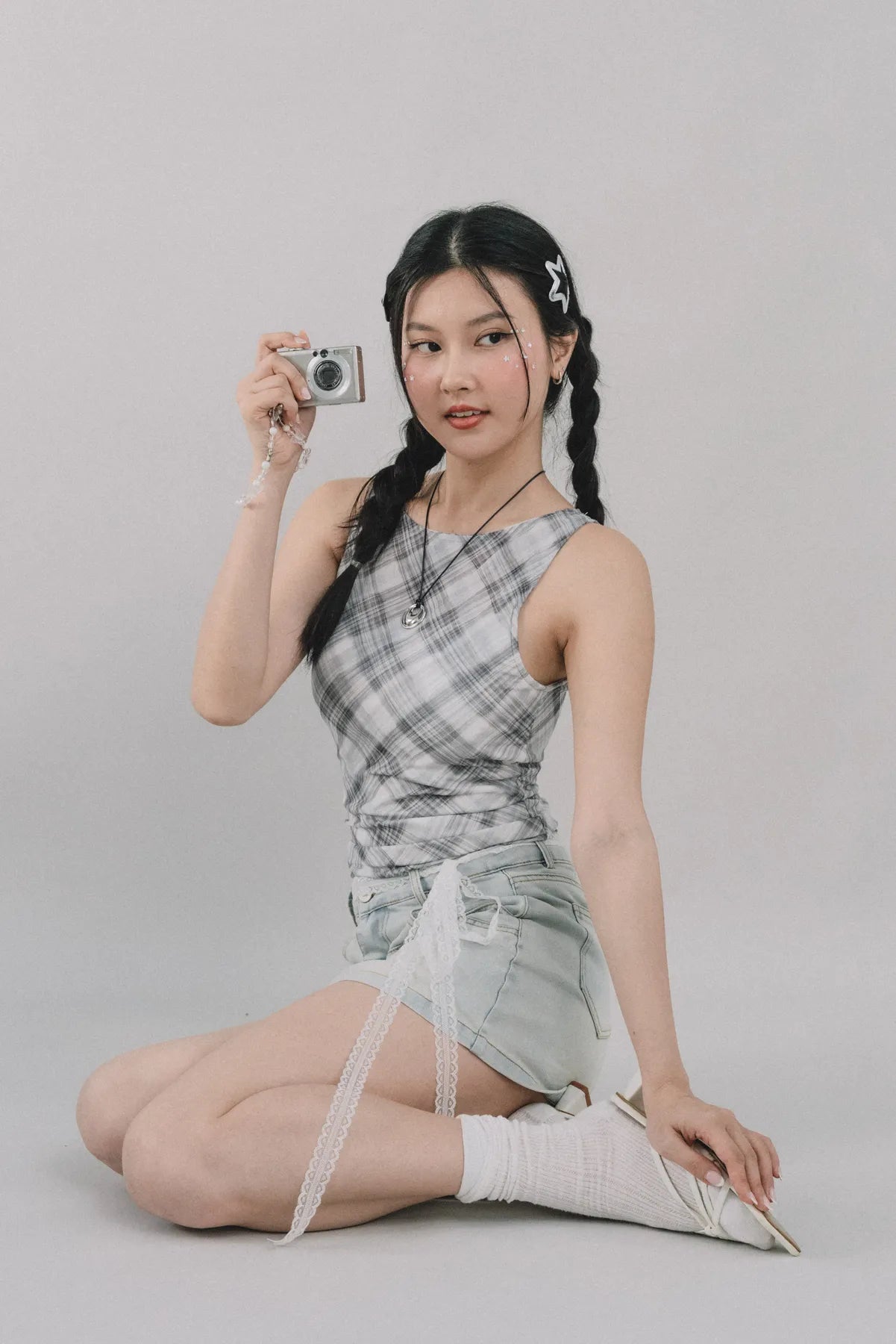 Blaire Padded Mesh Top [CLOUD MESH]