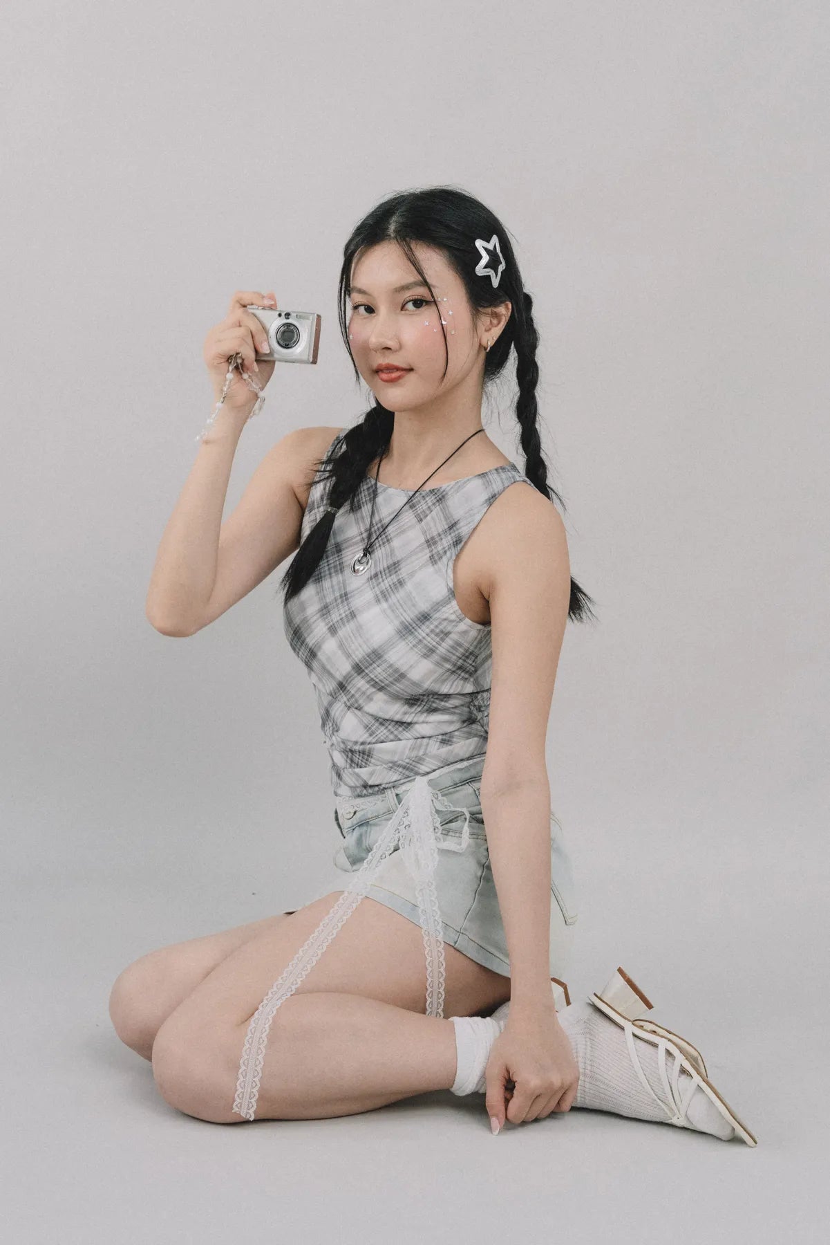 Blaire Padded Mesh Top [CLOUD MESH]