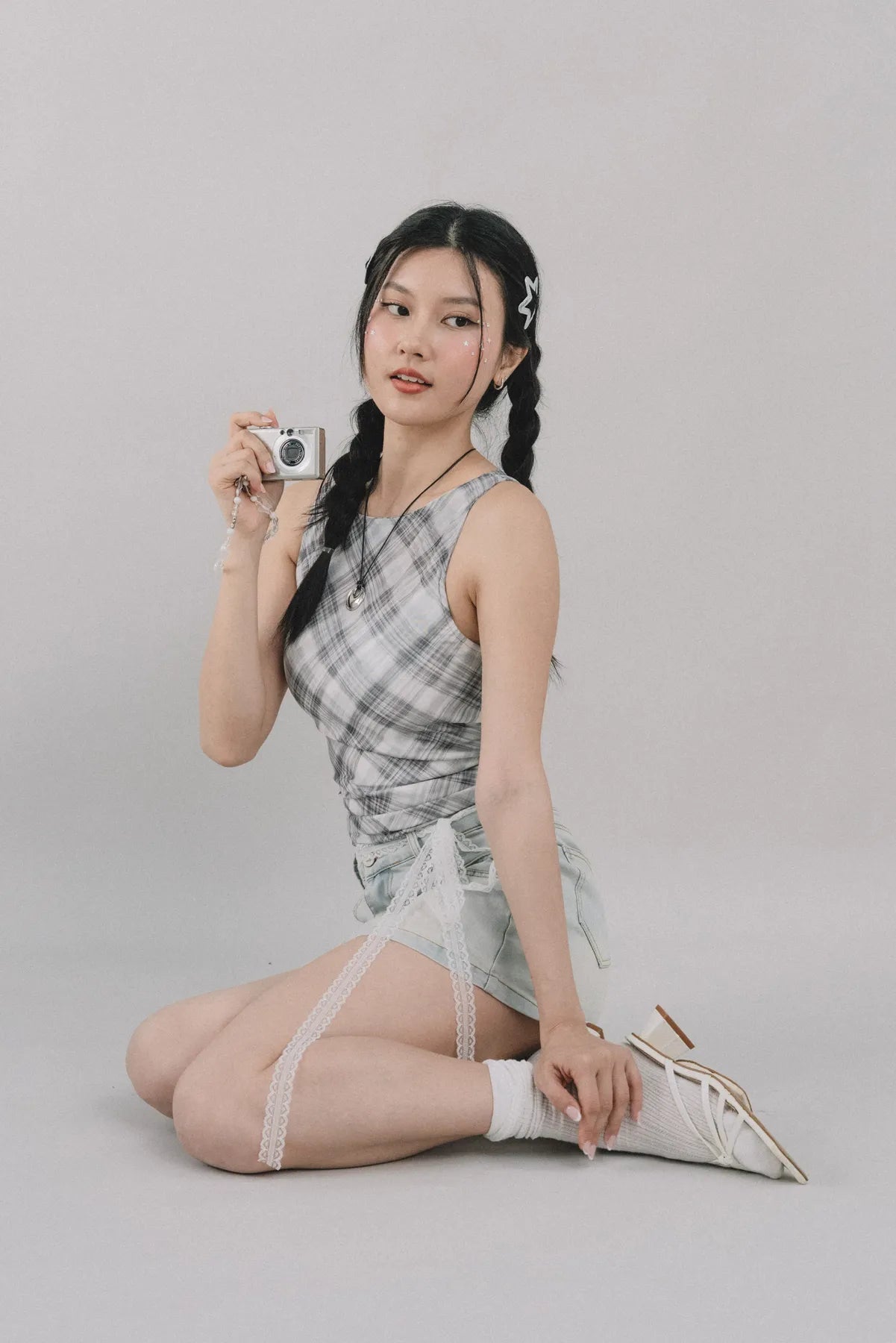 Blaire Padded Mesh Top [CLOUD MESH]