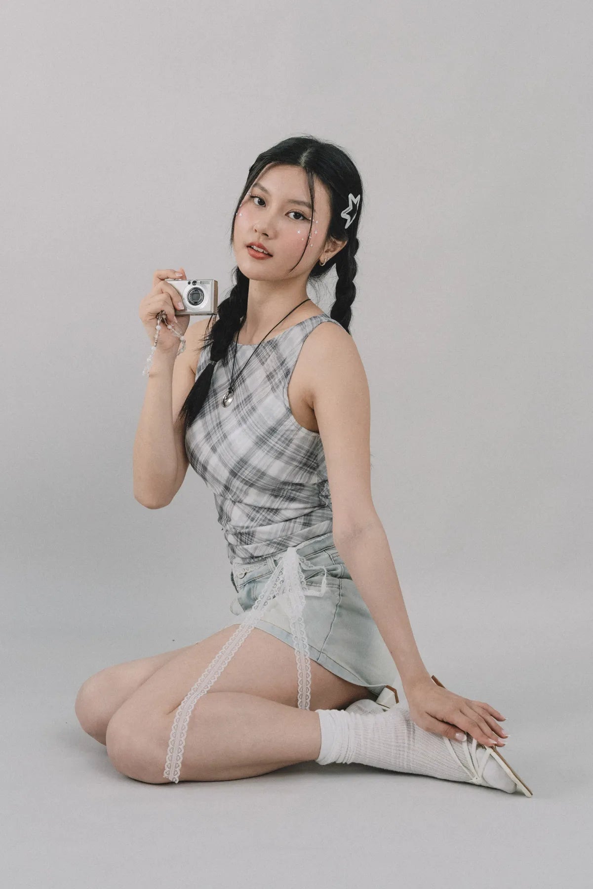 Blaire Padded Mesh Top [CLOUD MESH]
