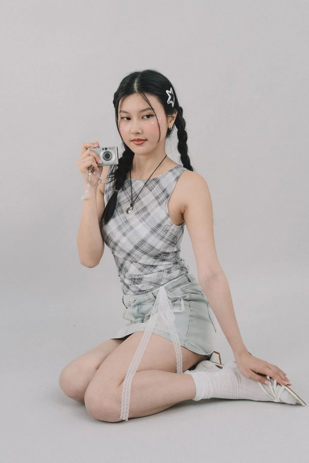 Blaire Padded Mesh Top [CLOUD MESH]