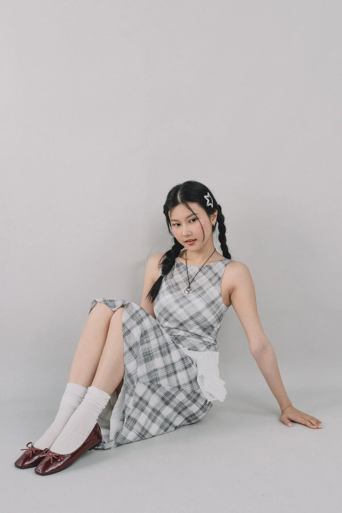 Corrie Plaid Midi Skirt [CLOUD MESH]