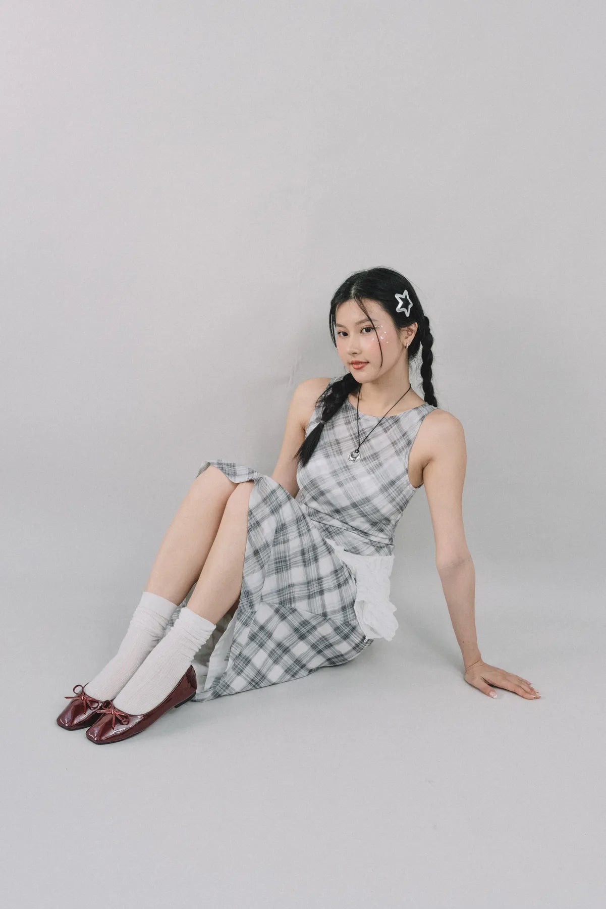 Corrie Plaid Midi Skirt [CLOUD MESH]