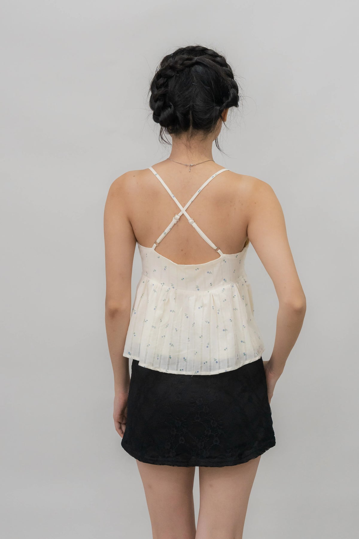 Peony Floral Print Babydoll Padded Top