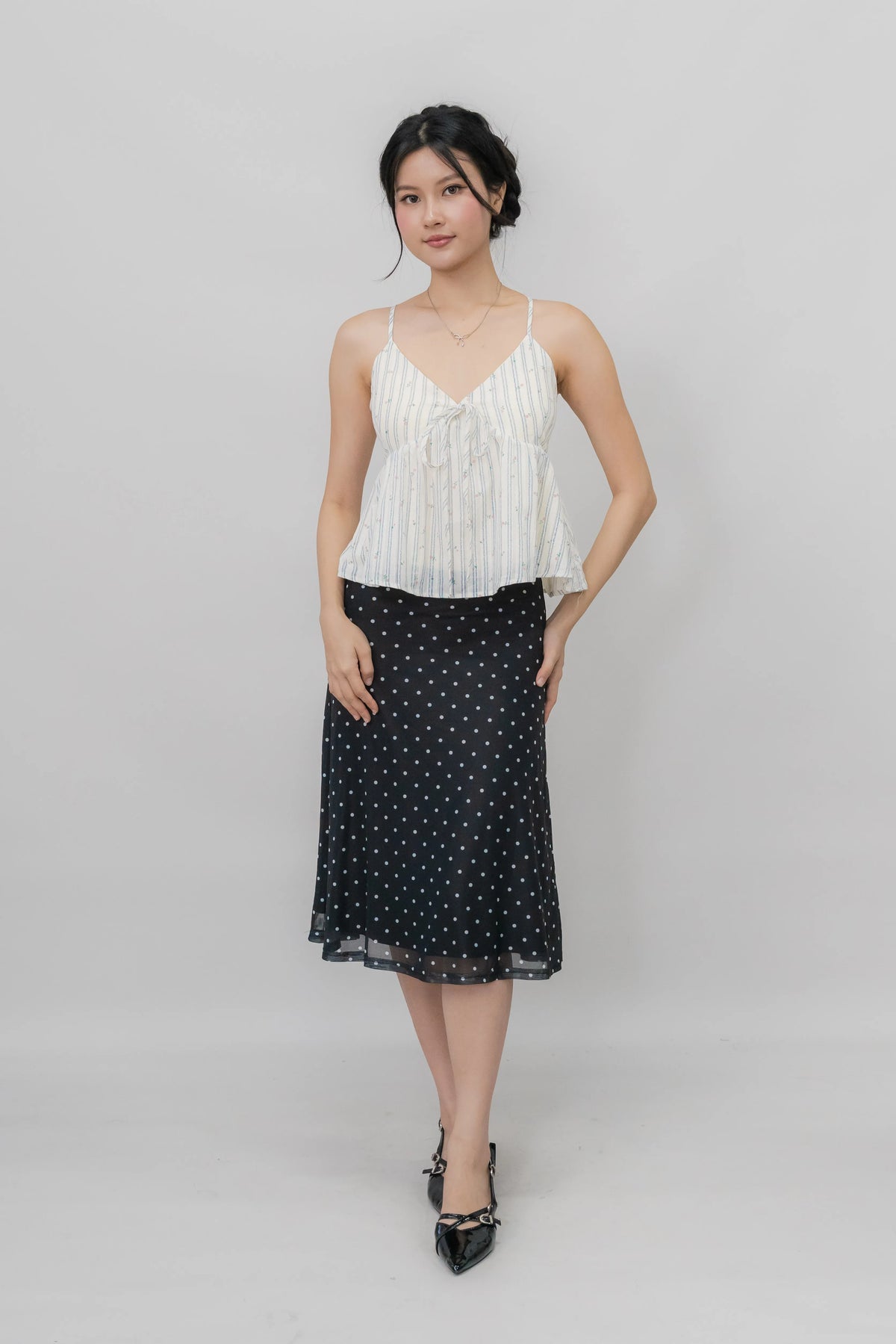 Peony Floral Print Babydoll Padded Top