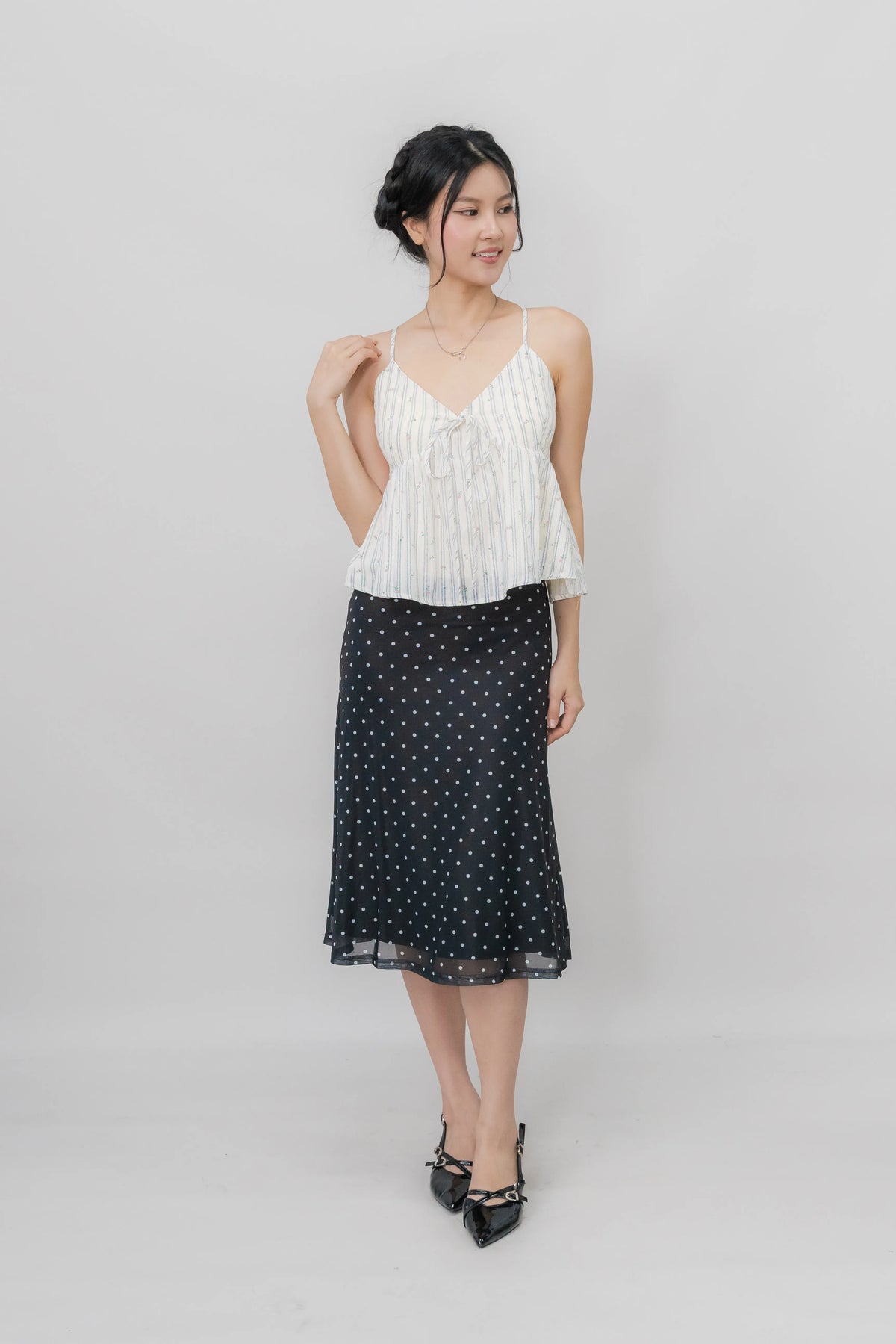 Peony Floral Print Babydoll Padded Top