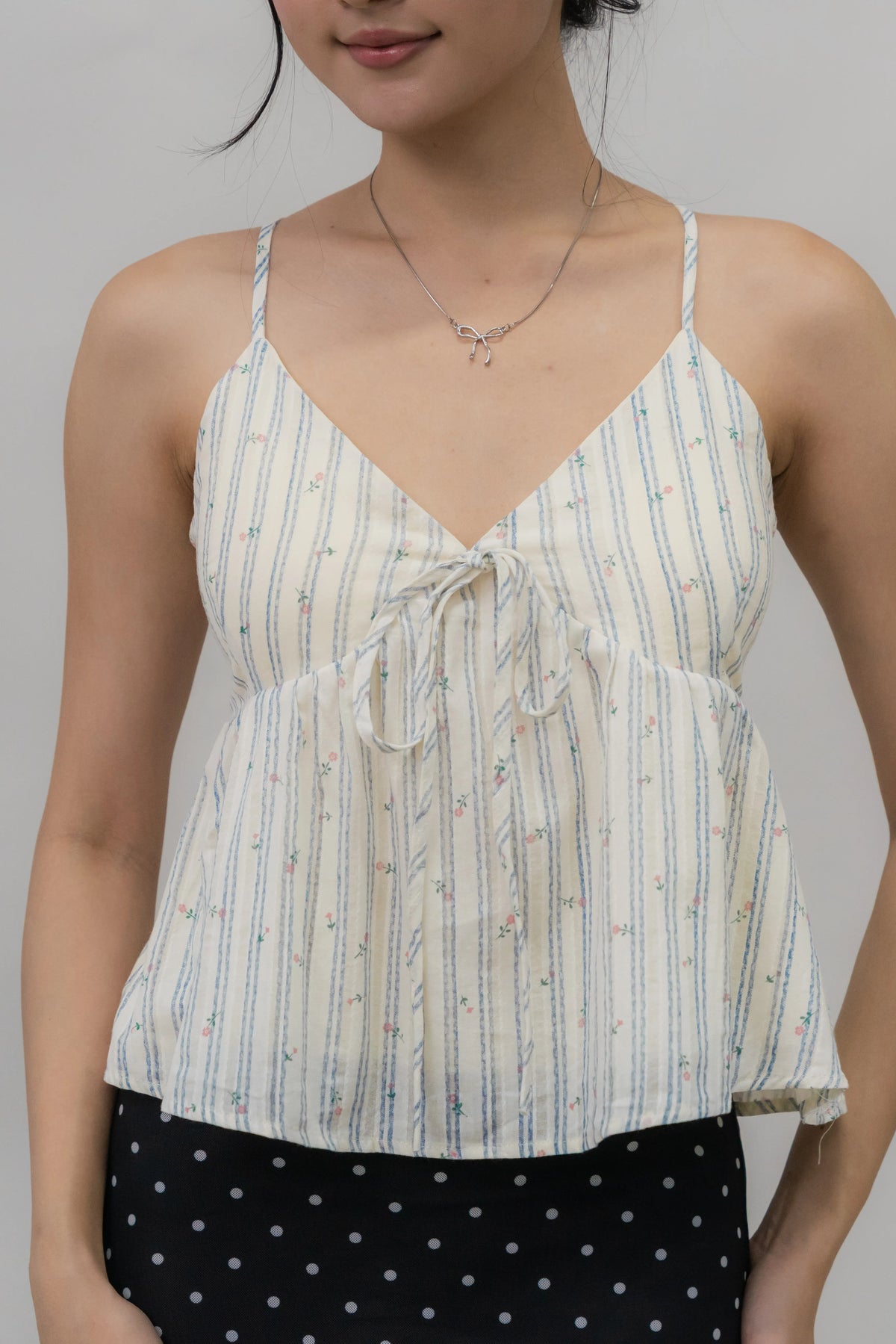 Peony Floral Print Babydoll Padded Top