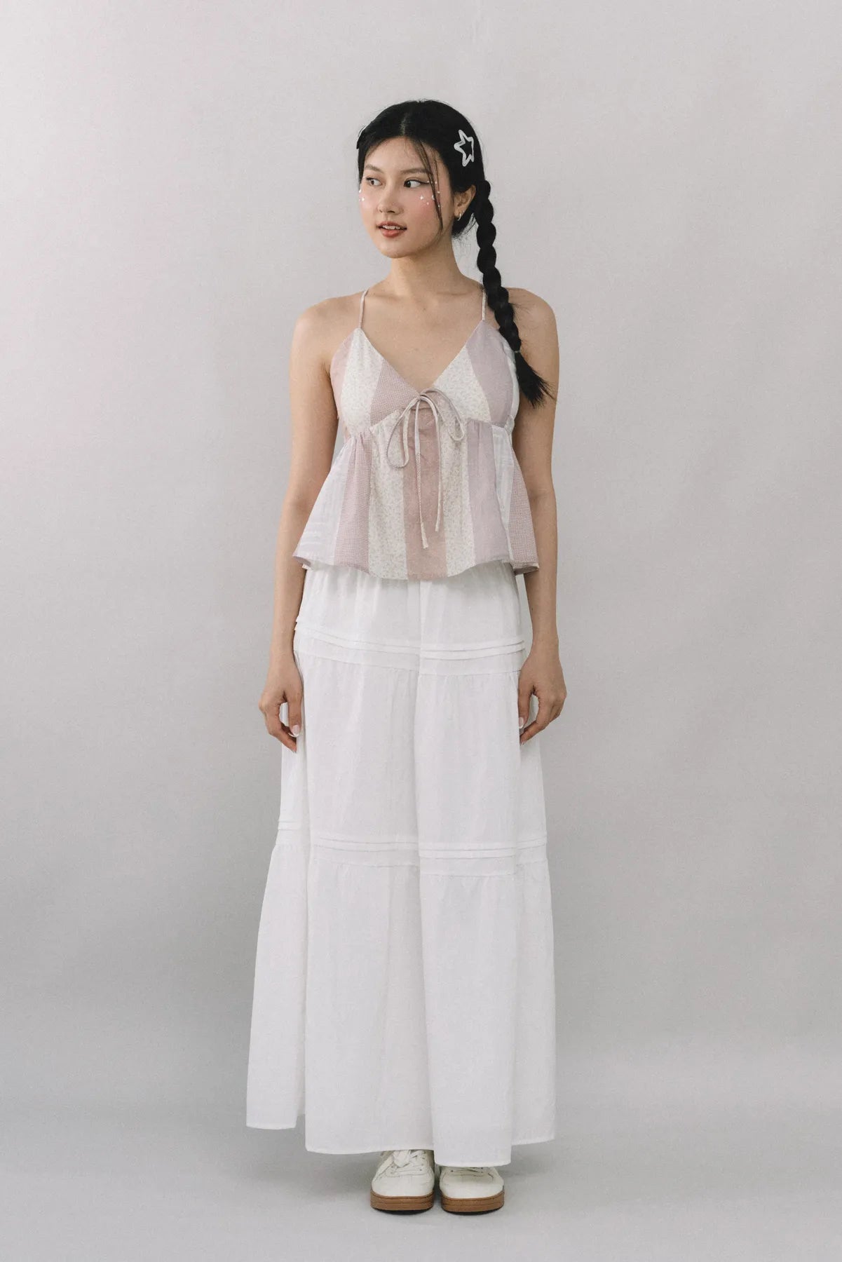 Peony Patchwork Babydoll Padded Top