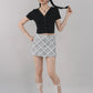 Dewy Plaid Mini Skort [CLOUD MESH]
