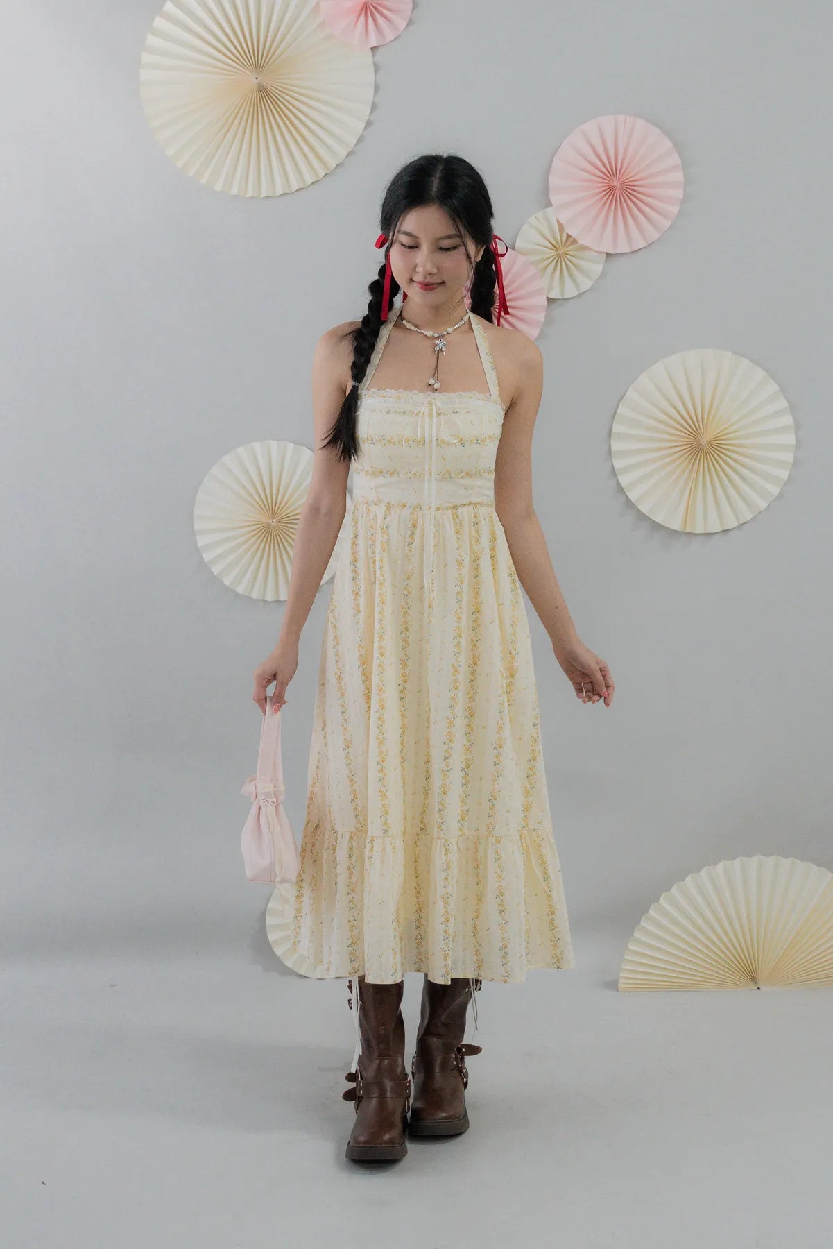 [COL HARU] Jodi Padded Halter Long Dress