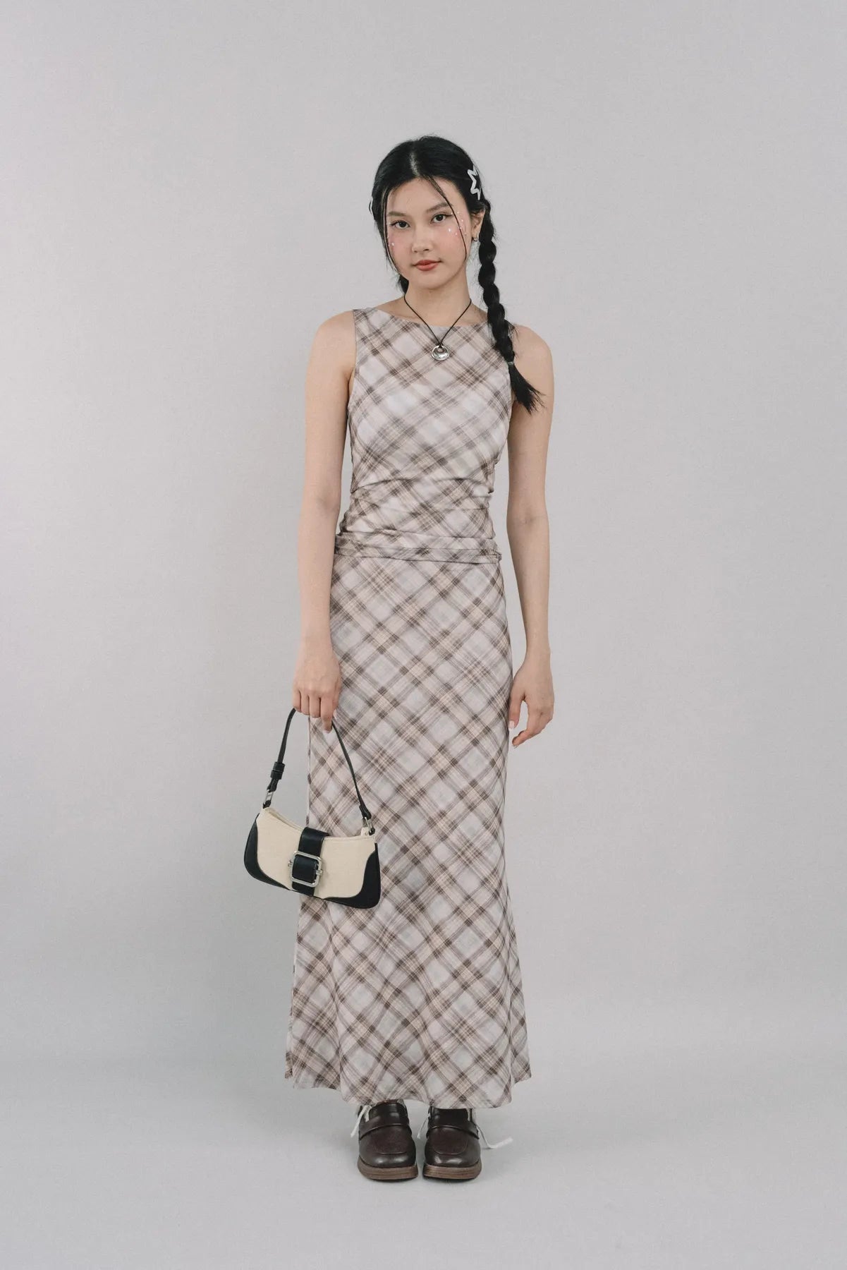 Bradley Plaid Maxi Skirt [CLOUD MESH]