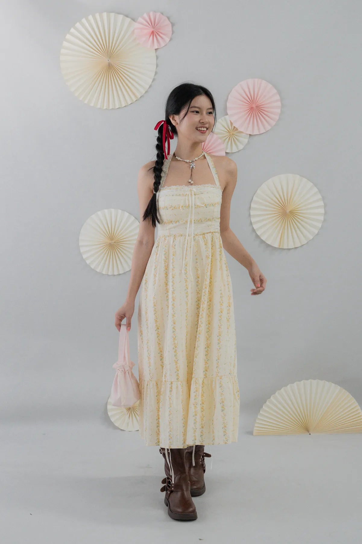 [COL HARU] Jodi Padded Halter Long Dress