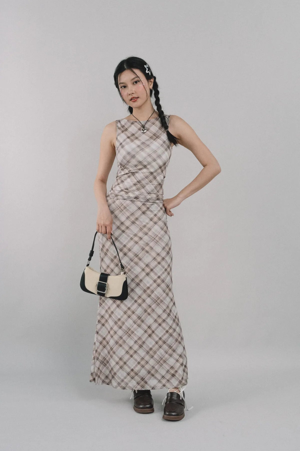 Bradley Plaid Maxi Skirt [CLOUD MESH]