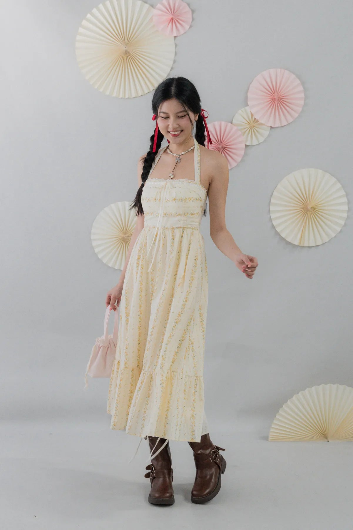 [COL HARU] Jodi Padded Halter Long Dress