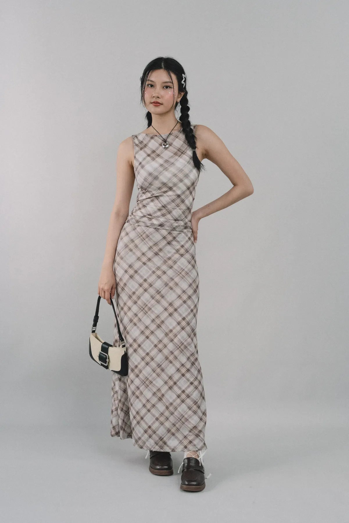 Bradley Plaid Maxi Skirt [CLOUD MESH]