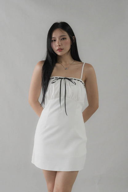 Calista Contrast Lace Padded Mini Dress