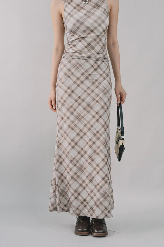 [BO ETA EARLY JUL] Bradley Plaid Maxi Skirt [CLOUD MESH]