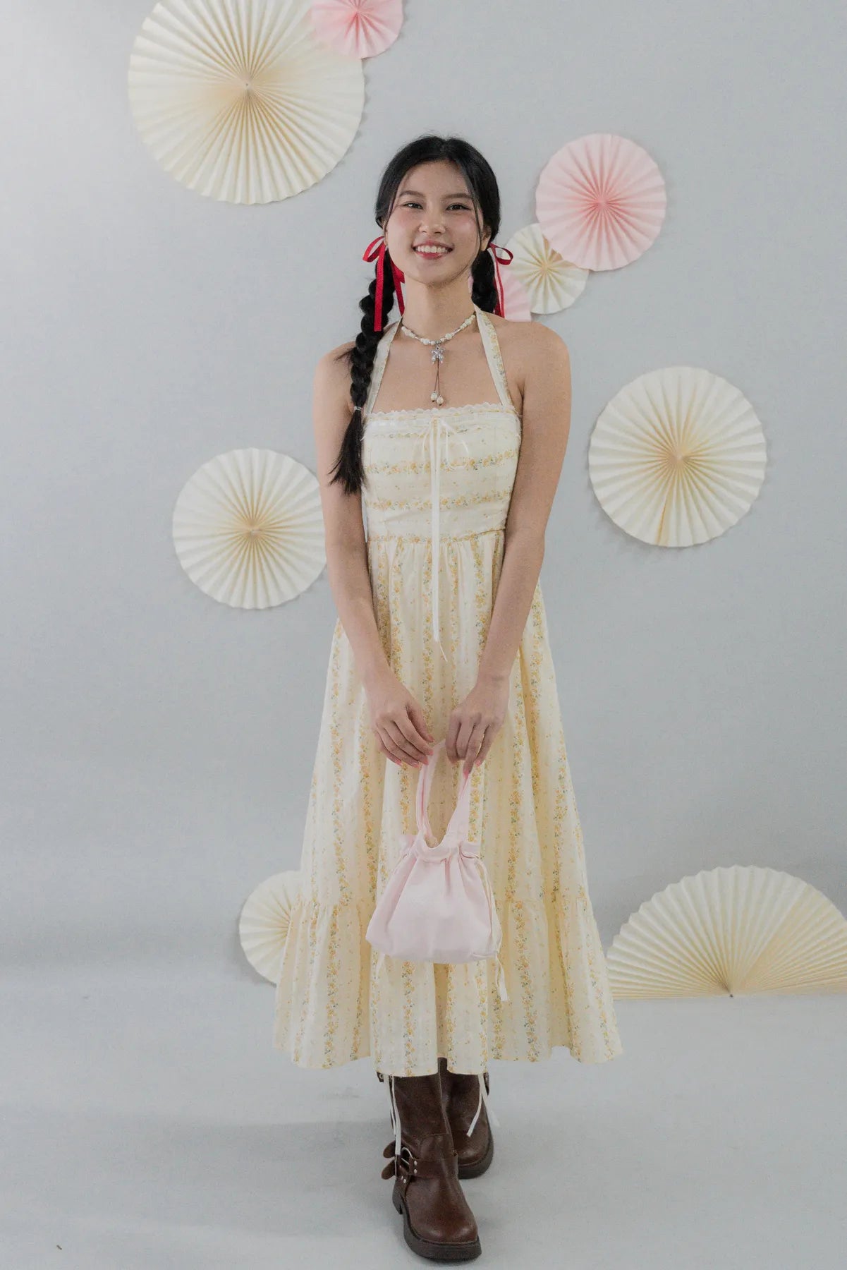 [COL HARU] Jodi Padded Halter Long Dress