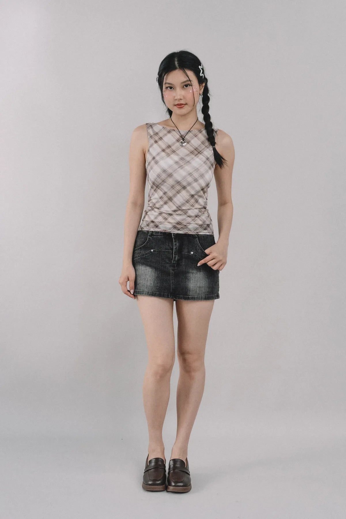 Blaire Padded Mesh Top [CLOUD MESH]
