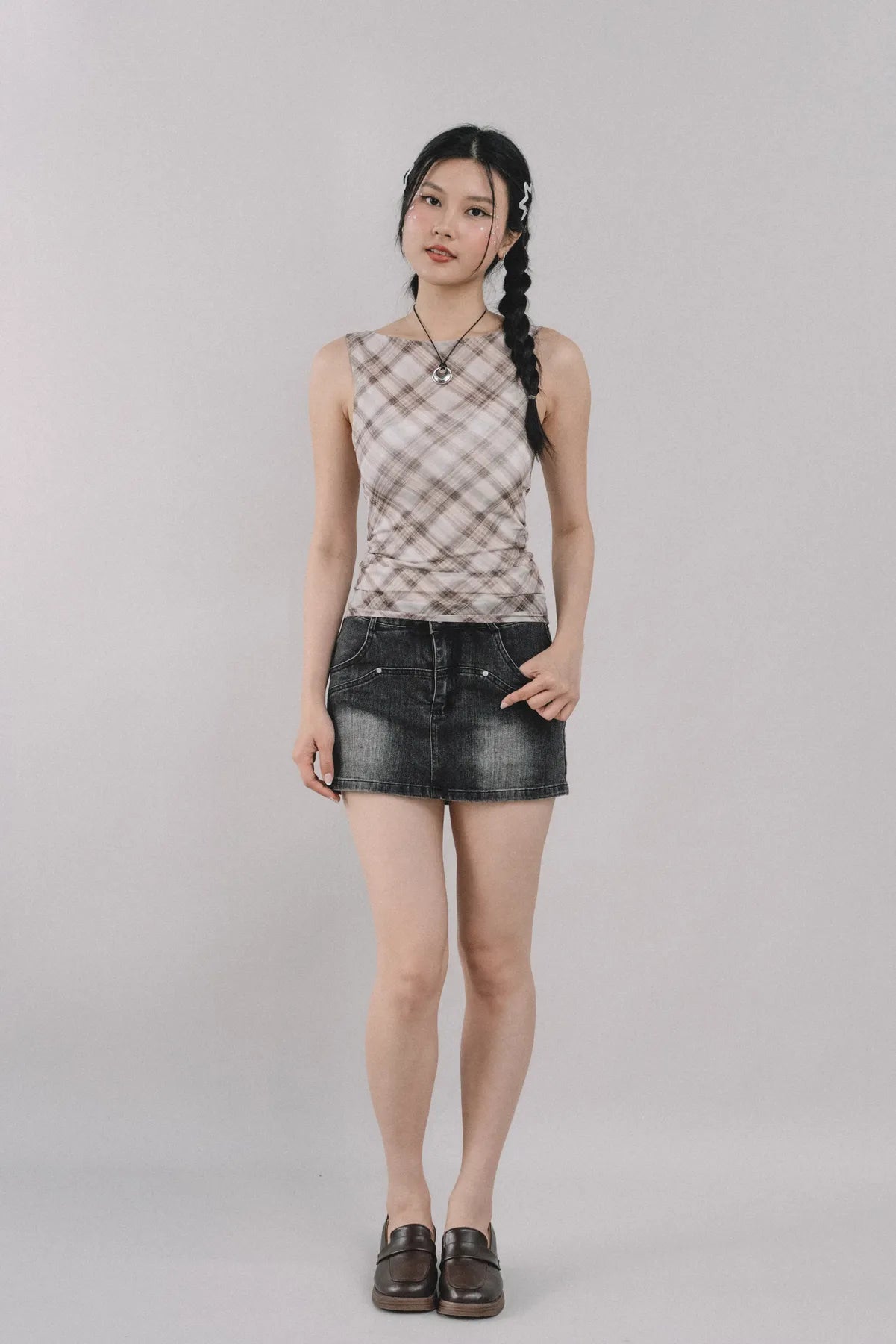 Blaire Padded Mesh Top [CLOUD MESH]