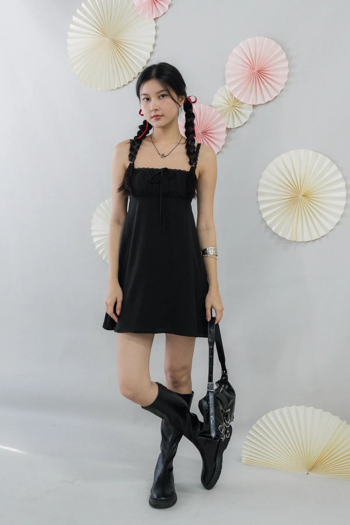 Kaia Padded Mini Babydoll Dress