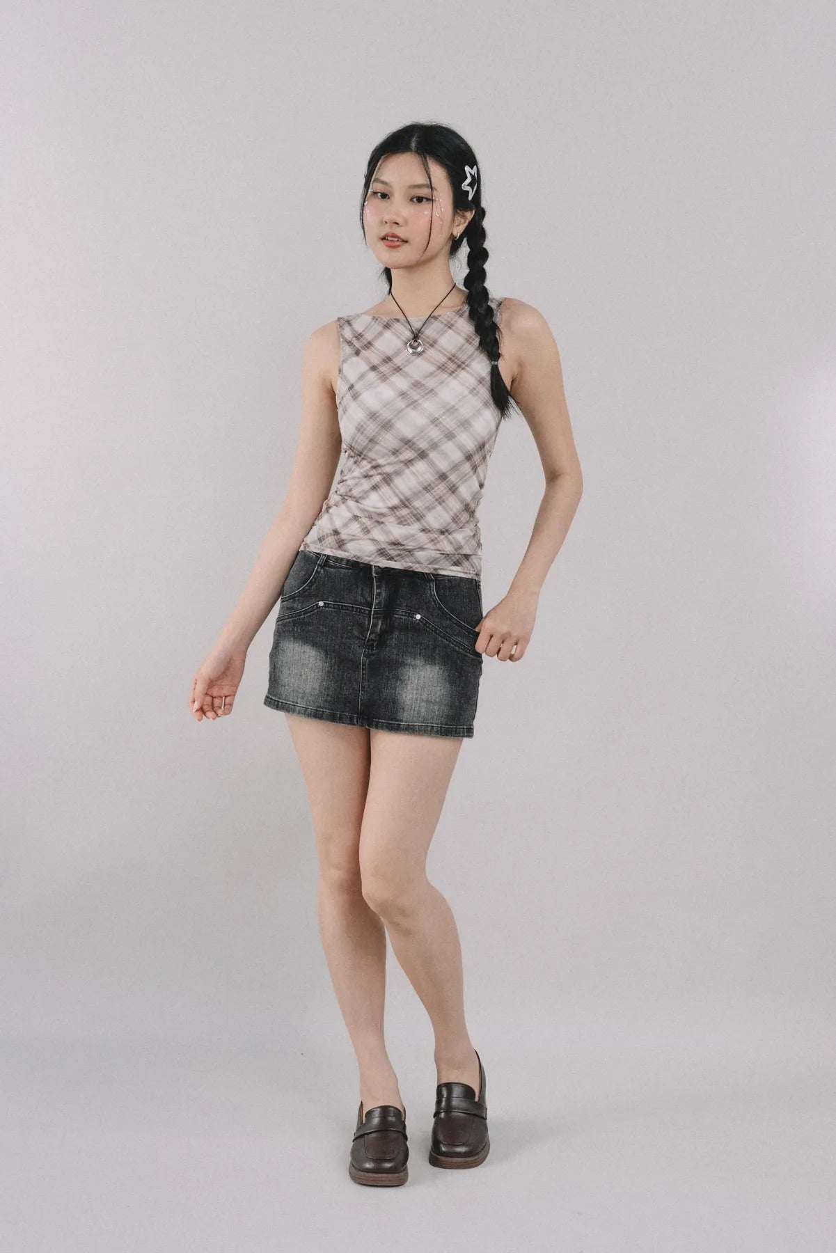 Blaire Padded Mesh Top [CLOUD MESH]