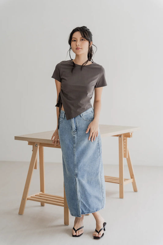 Eloise Denim Maxi Long Skirt