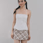 Dewy Plaid Mini Skort [CLOUD MESH]