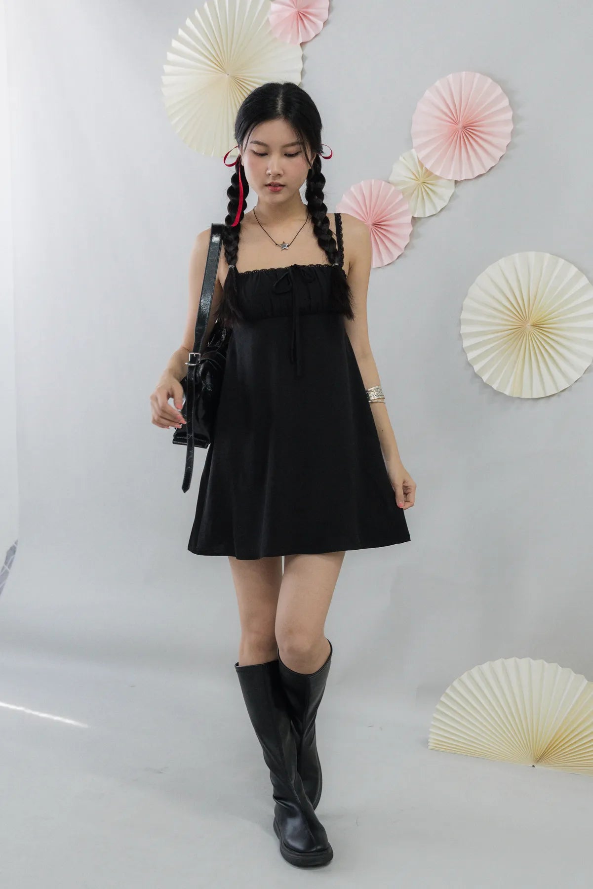 Kaia Padded Mini Babydoll Dress