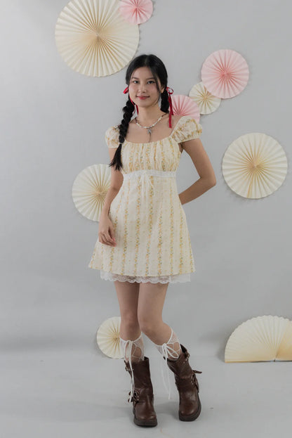 [COL HARU] Tessa Padded Cap Sleeves Mini Dress