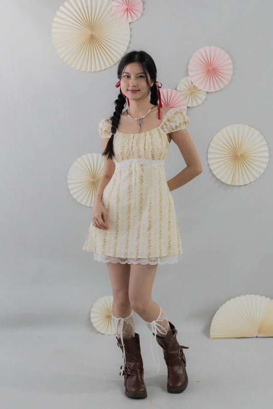 [COL HARU] Tessa Padded Cap Sleeves Mini Dress