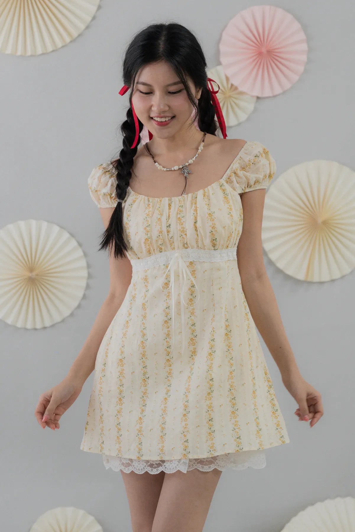 [COL HARU] Tessa Padded Cap Sleeves Mini Dress