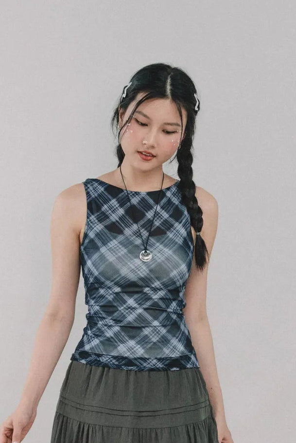 Blaire Padded Mesh Top [CLOUD MESH]