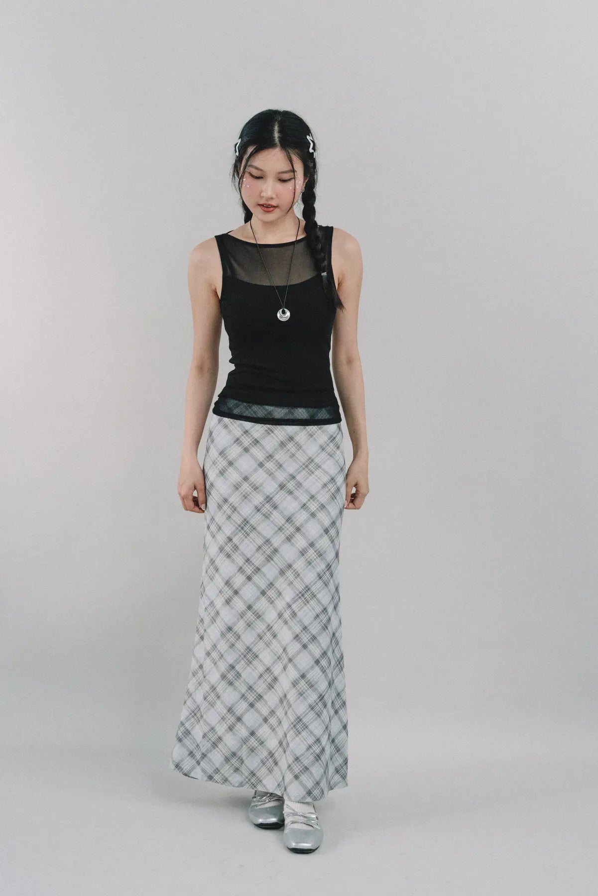 Blaire Padded Mesh Top [CLOUD MESH]