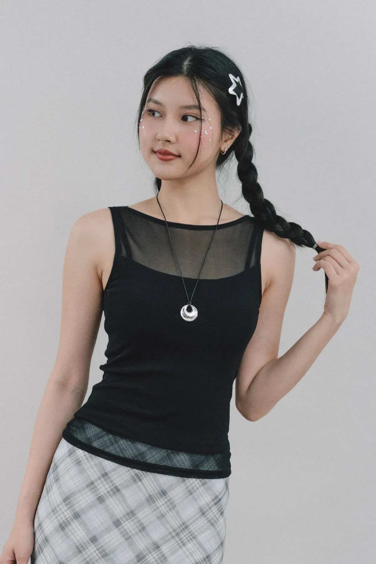 Blaire Padded Mesh Top [CLOUD MESH]