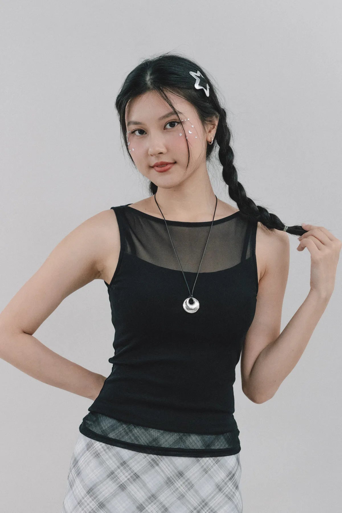 Blaire Padded Mesh Top [CLOUD MESH]