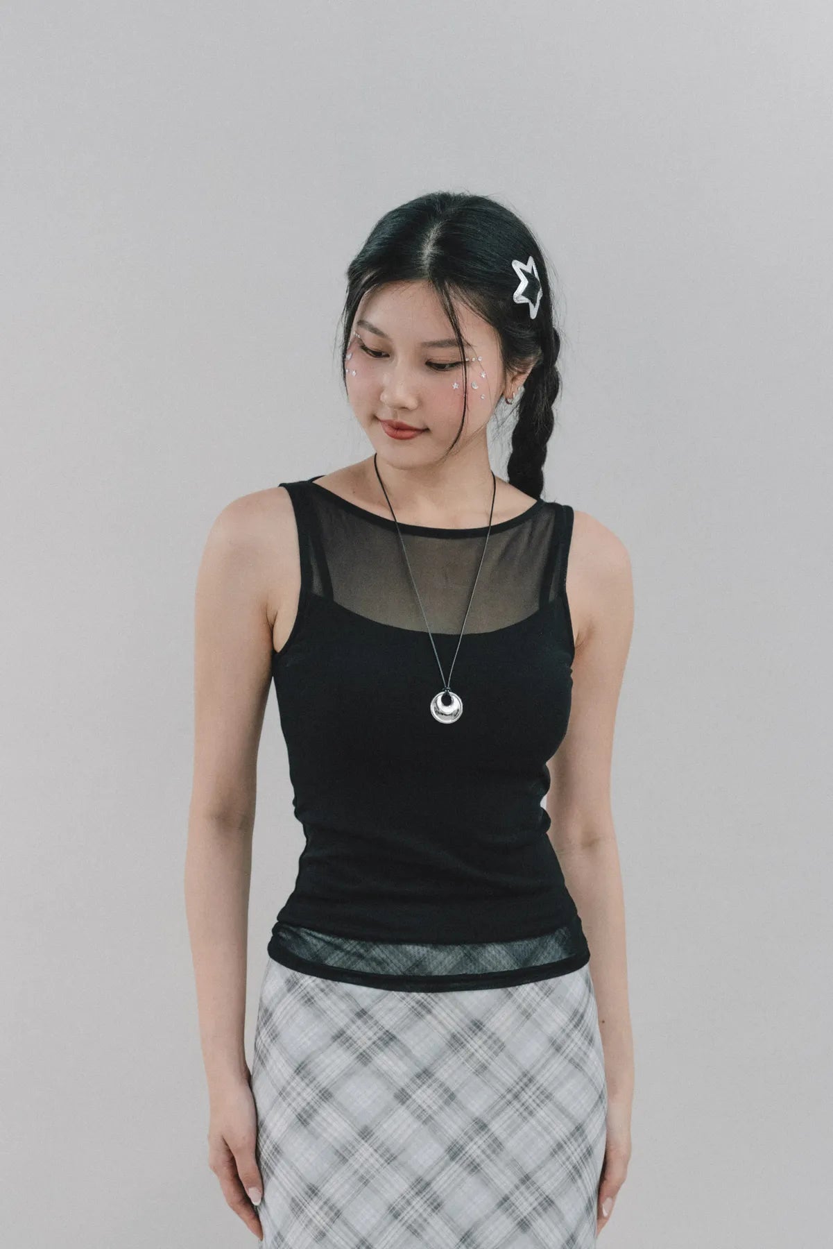 Blaire Padded Mesh Top [CLOUD MESH]